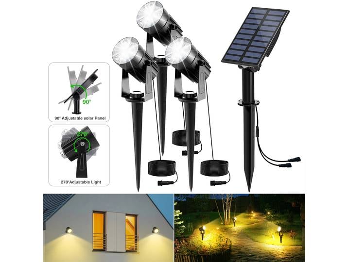 LED solaire lumière extérieure IP65 projecteur en aluminium antirouille lampe solaire paysage cour jardin arbre séparément lampe applique murale