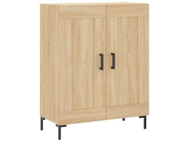 GHVBNMF Sideboard Sonoma-Eiche 69,5x34x90 cm Holzwerkstoff Metall Stabiler Beistellschrank mit reichlich Stauraum und Oberplatte für Dekoration im Wohnzimmer oder Schlafzimmer.