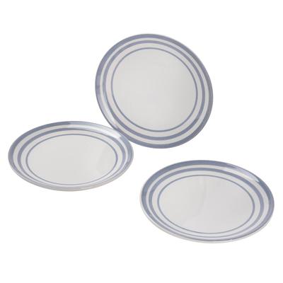 San Ignacio - 3er-Set Dessertteller Ø19cm mit blauen Linien