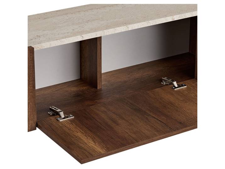 TV-Möbel Georis Travertin/Barock Nussbaum/Gold Holzwerkstoff B 180 cm