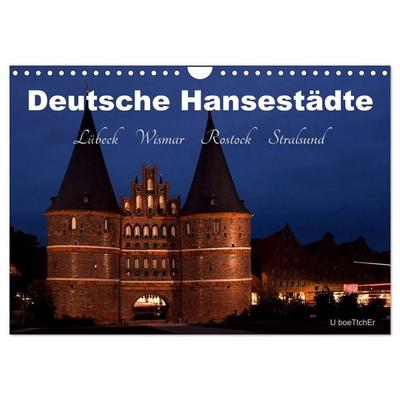 Deutsche Hansestädte - Lübeck Wismar Rostock Stralsund (Wandkalender 2027 DIN A4 quer), CALVENDO Monatskalender