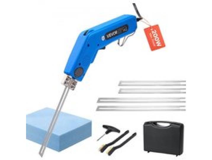 VEVOR Styroporschneider, 200 W Styrocutter, 50-500 °C einstellbarer Schaumstoffschneider mit 150 mm & 200 mm Schneidklingen für KT-Platten, Polyethylen, Schwamm, Gummi – Werkzeugkasten enthalten