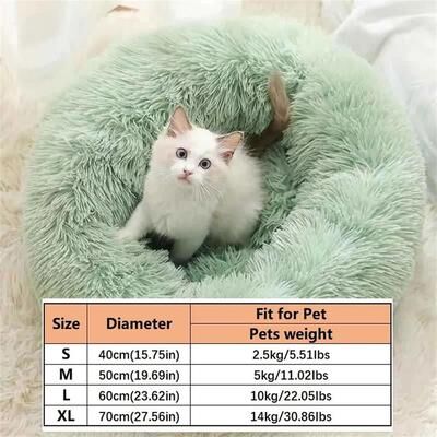 Uplifted Finds Plush Calming Donut Pet Bed green m