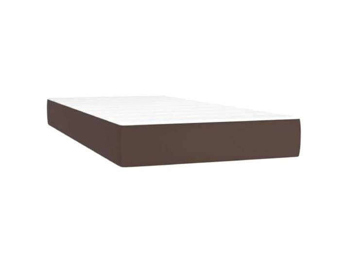 TUERYAFEK Taschenfederkernmatratze Mittel Braun 90x200x20 cm Kunstlederbezug, Schmutzabweisend, Mittelharter Schaumstoff, Rucken- Und Bauchschlager