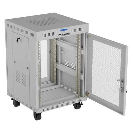 Lanberg SZAFA INSTALACYJNA RACK STOJĄCA 19" 15U 600X800 SZARA DRZWI PERFOROWANE LCD (FLAT PACK) (15 HE, 19 Zoll Rack) (FF01-6815-23SL)