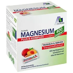 Magnesium 400+b-Komplex Direkt Pfirsich-Maracuja 125 G