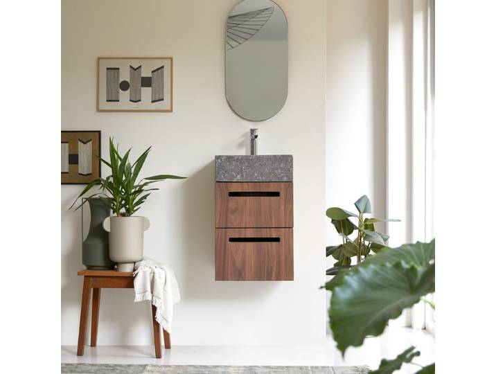Schrank aus Nussbaumholz mit Waschbecken 40 Line - Dunkelbraun