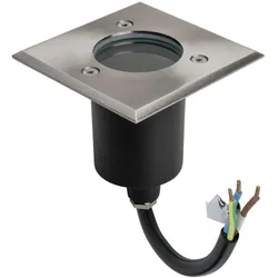 LED Einbau Bodenleuchte Bodenspot Bodenstrahler Edelstahl Quadrat  mit GU10 Fassung ohne Lechtmittel