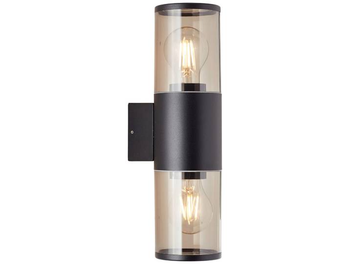 Brilliant Aussenwandleuchte Sergioro, Schwarz, Metall, Kunststoff, 9x33.2 cm, Up- & Downlight, Lampen & Leuchten, Außenbeleuchtung, Außenleuchten