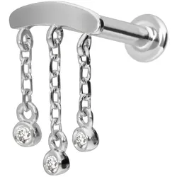 14 Karat Gold Labret mit Innengewinde MOISSANIT-WINDSPIEL