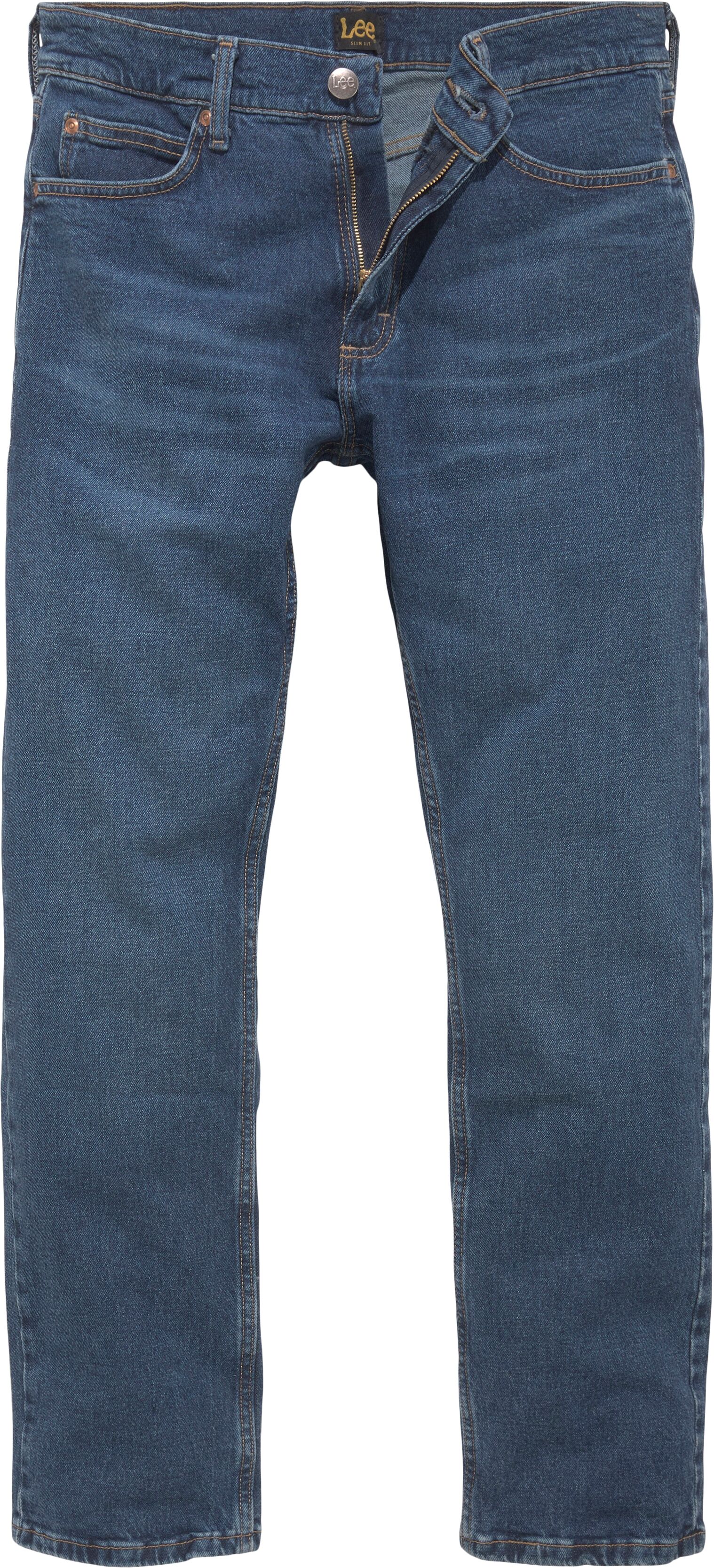 Slim-fit-Jeans LEE "Legendary", Herren, Gr. 33, Länge 32, blau (indy), Obermaterial: 99% Baumwolle, 1% Elasthan, schmal lang, Jeans Slim-fit-Jeans