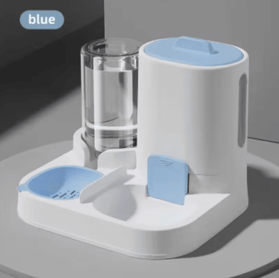 Inspire Curations AquaServe 2 in 1 Cat & Dog Food Bowl With Automatic Water Dispenser blue