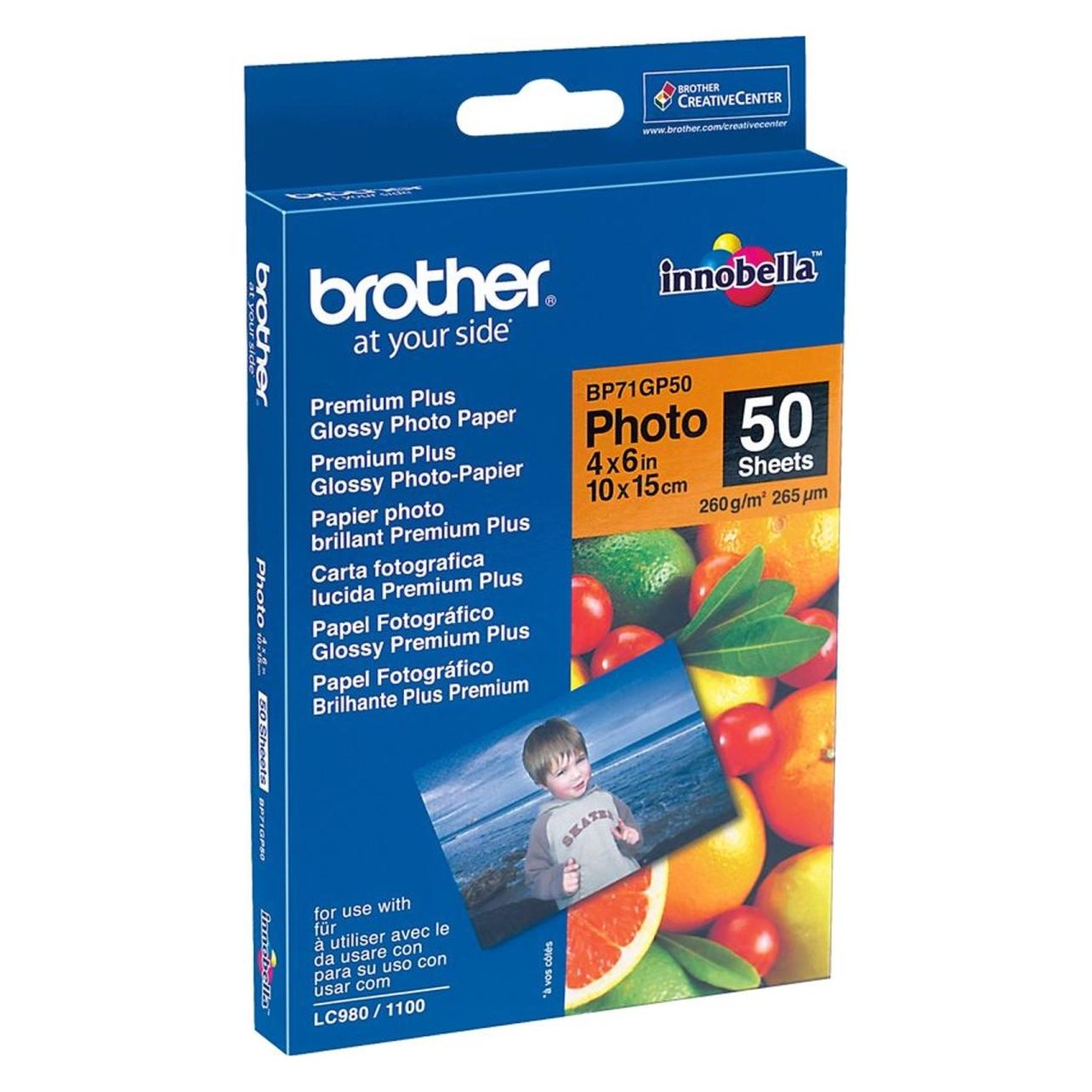 Brother Premium Plus Glossy (260 g/m², 10 x 15 cm, 50 Stk.) (BP71GP50)