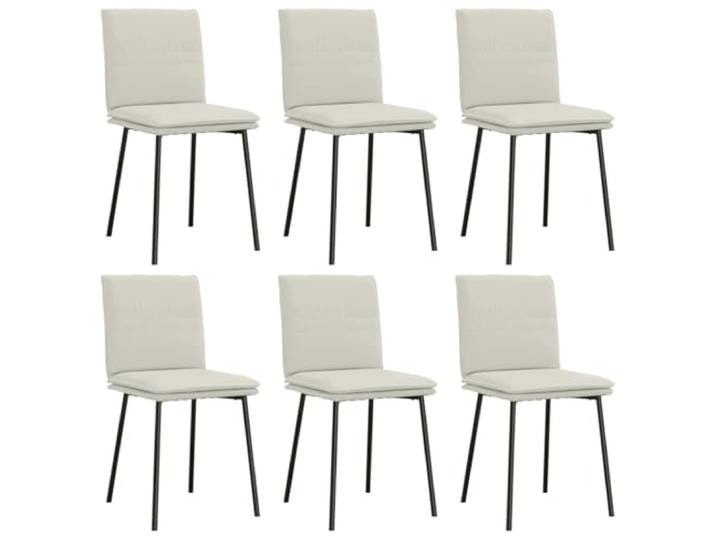 KGHERMDF Esszimmerstühle 6 STK. Creme Samt Metall Und Holz Gestell, Dicker Schaumstoff, Weich Und Bequem, Für Esszimmer Und Wohnzimmer