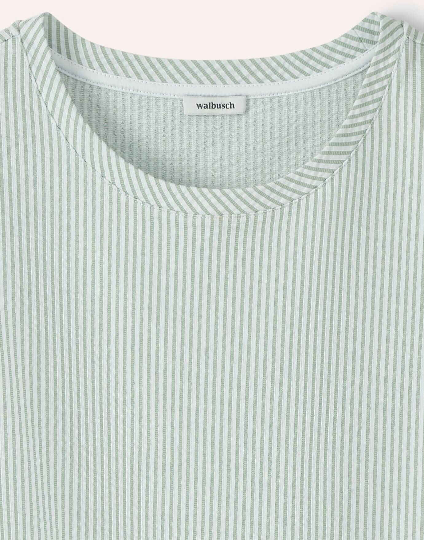 Walbusch Streifenshirt Seersucker, normale Größen, Farbe Grün, 38, garngefärbter Ringel Seersucker-Optik Damen