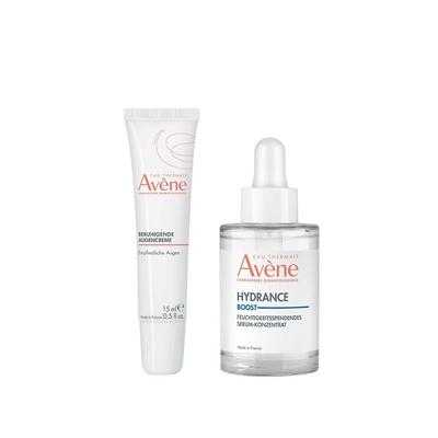 Avène Beruhigende Augencreme + Hydrance Boost Feuchtigkeitsspendendes Serum Set 1 St