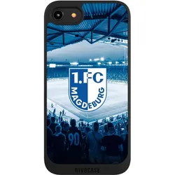 Nivocase Handyhülle für Apple iPhone 8 Hülle NIVOpure Case Schwarz Stadion 1. FC Magdeburg 1. FCM (Apple iPhone 8), Smartphone Hülle, Schwarz