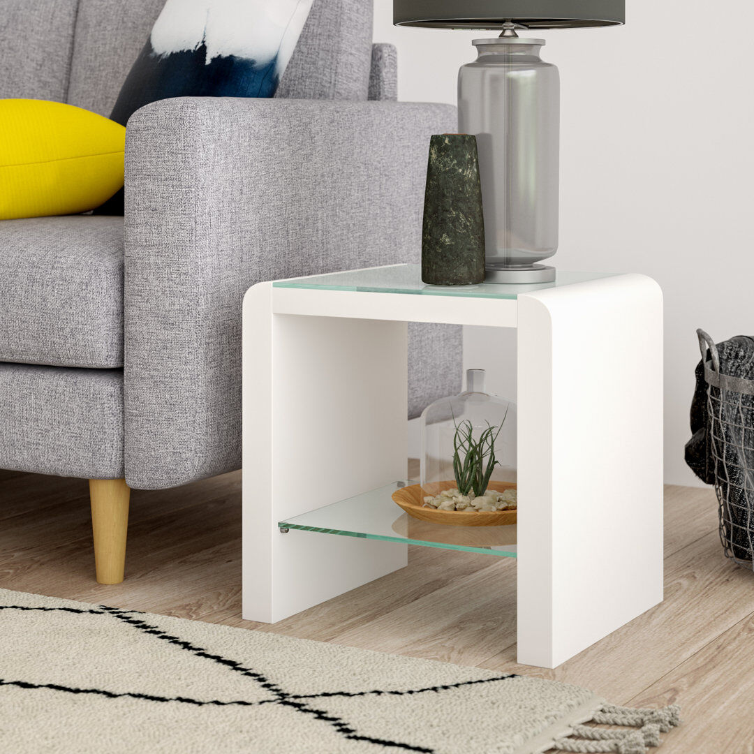 Metro Lizette Side Table White 43cm H X 43cm W X 35cm D