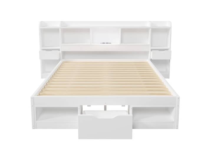 Lit plateforme en pin blanc 140x200 cm
