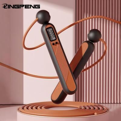Healfit Counter Gym Fitness Cordless Electronic Skipping Rope Speed Counter, Anti Slip Smart Skipping Rope With LCD Screen blue