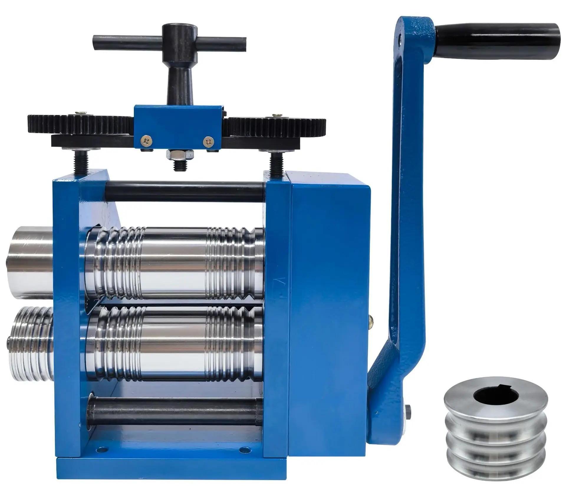 Schmuckwalzwerk - 4-in-1 manuelle Walzmaschine - Draht- und Blechwalze 0,1-7 mm - Halb- und Rundprofil - Handbetrieben - Edelstahl