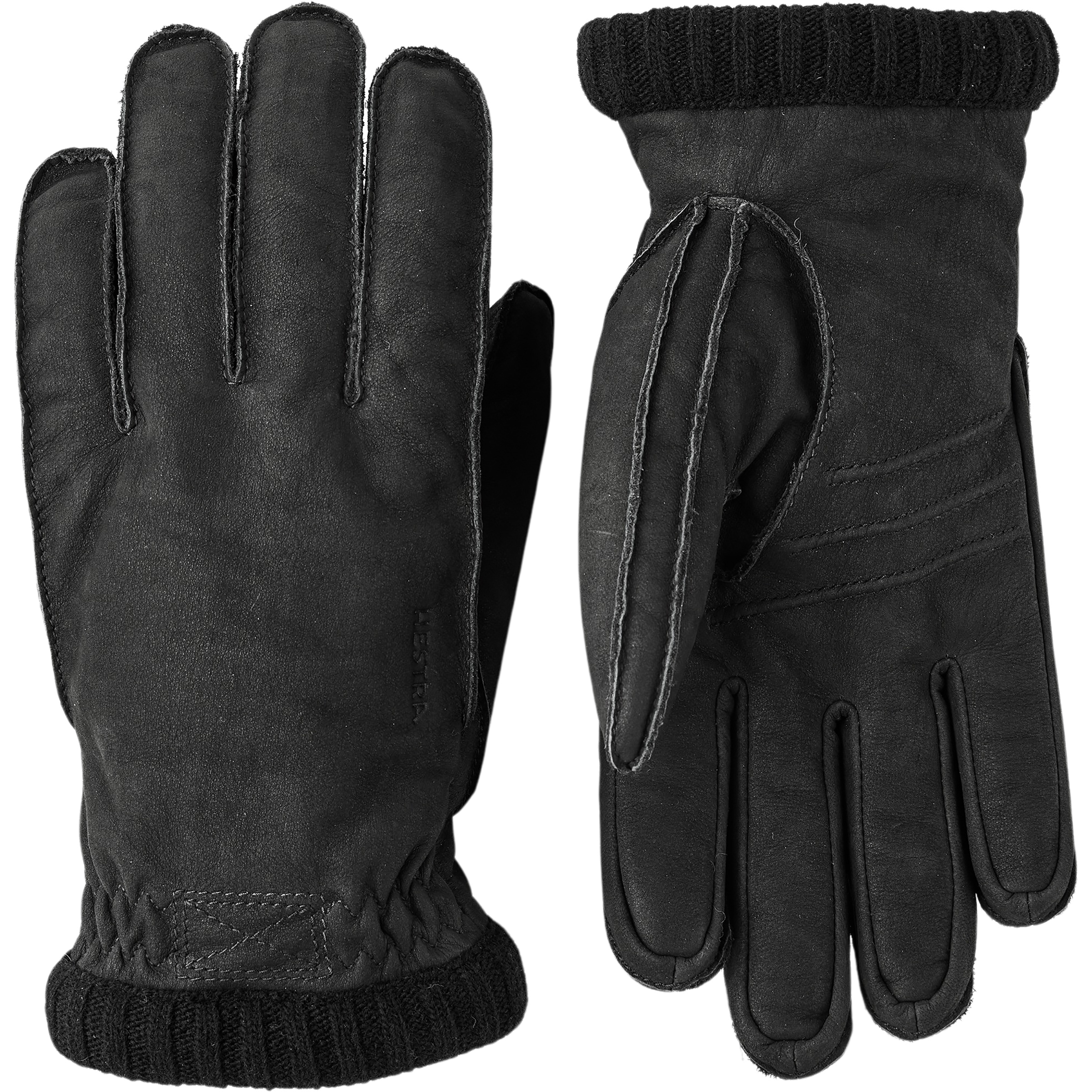 Hestra Joar Nubuck Herren Fingerhandschuhe schwarz Größe 11 Lifestyle Isolierend Primaloft