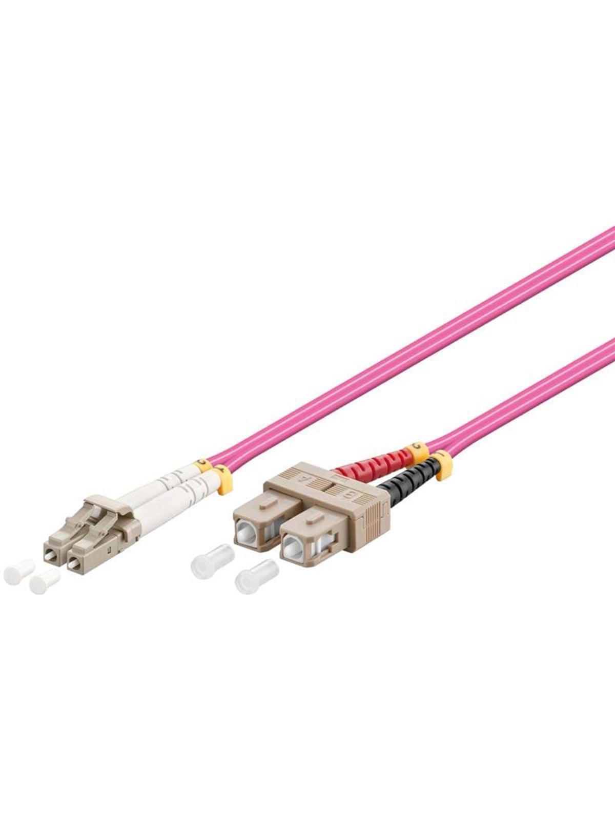 Pro Fiber Optical LC - SC OM4 - 1m - Rot - 1m