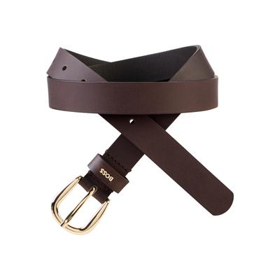 Ledergürtel BOSS "Laci-BOSS-G Sz25", Damen, Gr. 80, schwarz braun 201, Leder, unifarben, Gürtel Ledergürtel, aus italienischem Rindsleder