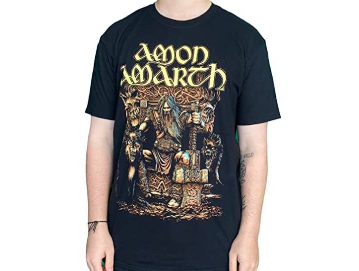 Amon Amarth T Shirt Thor Band Logo nieuw Officieel Mannen