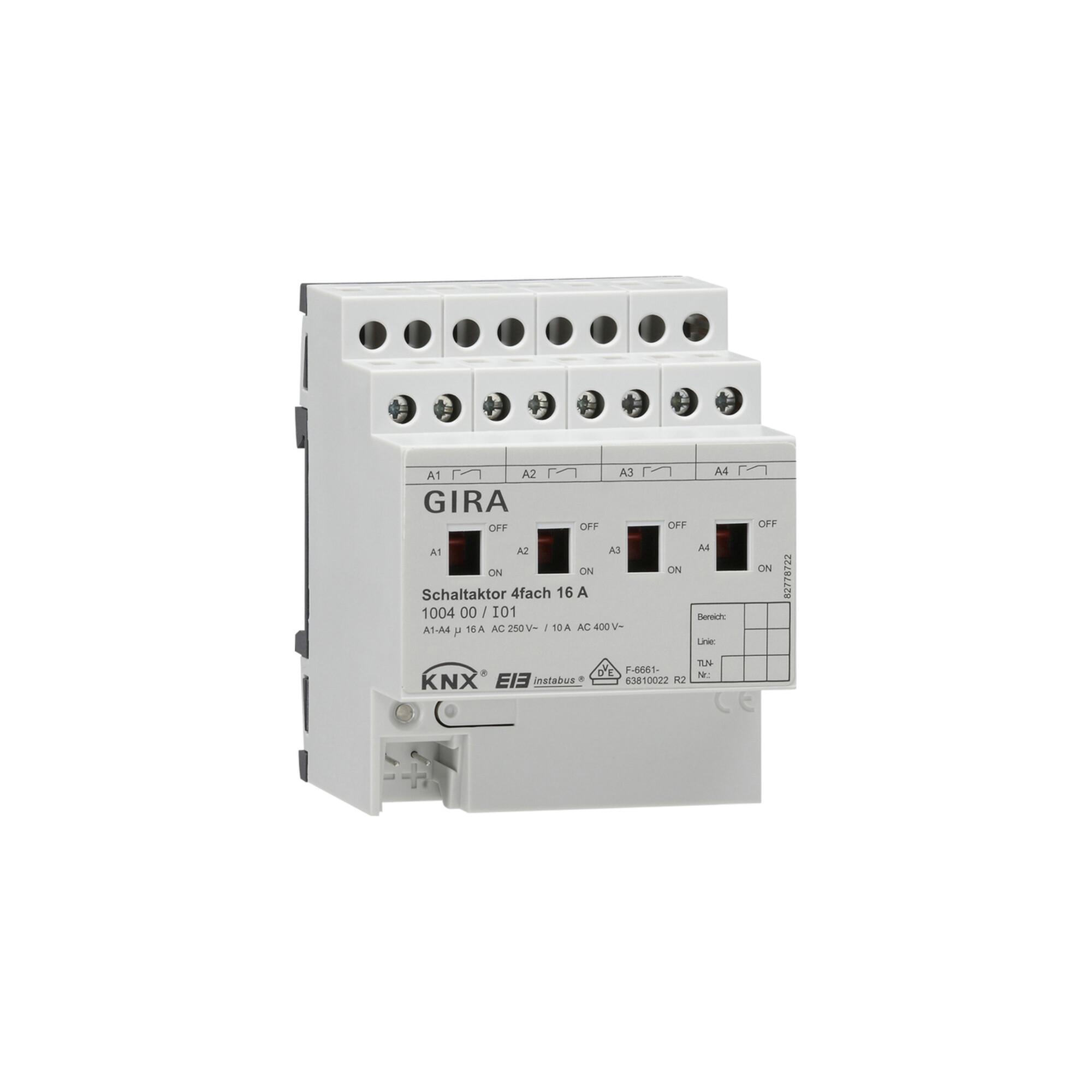 Gira Schaltaktor 4fach 16A REG 100400)