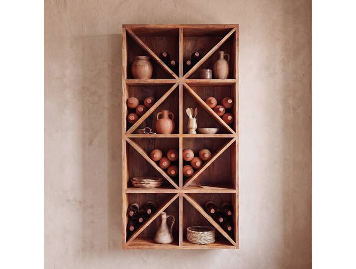 Etagère range-bouteilles en bois de manguier