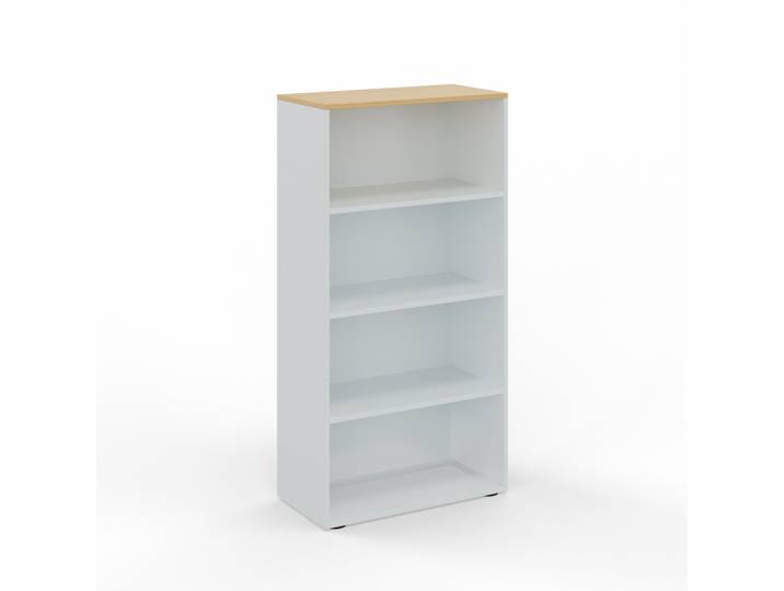 Regal Tradingzone GO Swiss 80.0 x 40.0 cm, Weissgrau/Eiche, 4 Ordner hoch, Neu - Optimal für Büro und Organisation