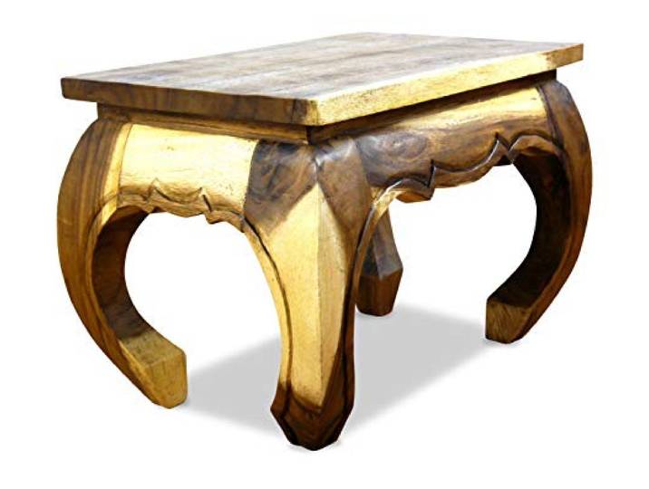 livasia Opiumtisch aus Massivholz – 60x40x40cm – Handgeschnitzter Beistelltisch Holz aus Thailand, Einzigartig und Nachhaltig, Ideal für Wohnzimmer und Leseecken