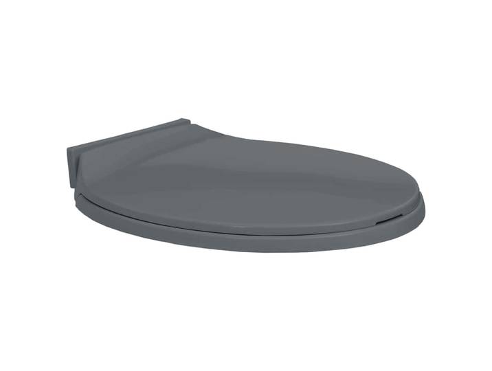 vidaXL Toilettensitz mit Absenkautomatik Grau Oval