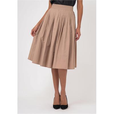 Sommerrock FRESHLIONS "Seraphina", Damen, Gr. M, beige, 100% Baumwolle, unifarben, normal, Röcke, mit tollem Faltenwurf