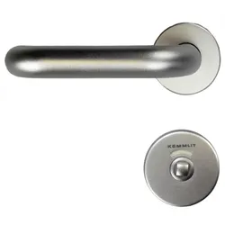 U-Drücker-Garnitur inkl. WC-Verriegelung aus Aluminium für 3 cm Türstärke