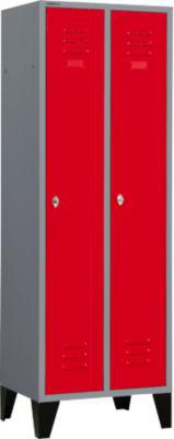 Schäfer Shop Select Kleiderspind mit Füßen, Drehriegelverschluss, weißaluminium/rubinrot
