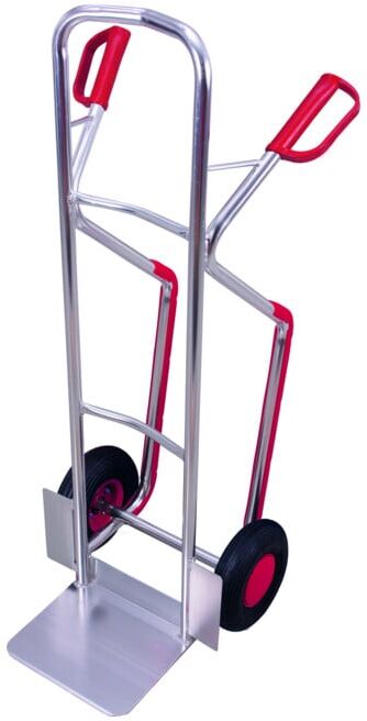 VARIOfit Diable en aluminium avec patins d’escalier, pneus pneumatiques, pelle 320 × 250 mm (ap-710.005)