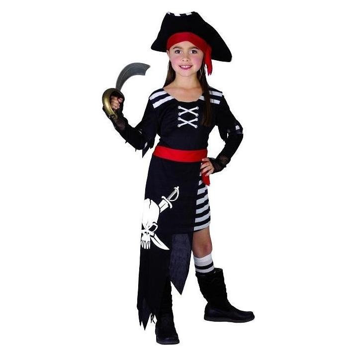 GoDan Piratenkostüm mit Totenkopf, Grösse 120/130cm (128) (49613318)