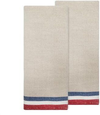 "Caravan Normandy White Tea Towels - Set of 2 - 20 x 30"""