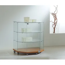 Trapezvitrine auf Rollen abschließbar JT-LL890T