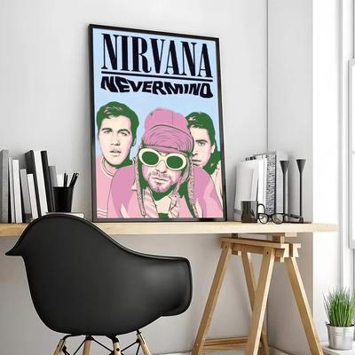 Uplift Treasures Nirvana Rock Band Calligraphy Canvas Poster 13 5.91 7.87 In Frameless