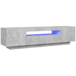 vidaXL TV-Schrank mit LED-Beleuchtung Betongrau 160x35x40 cm
