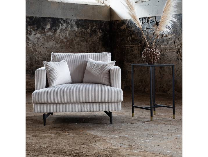Sessel Sofia Beige/Beige Cord 104 x 82 x 92cm