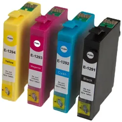 MultiPack EPSON Epson T1295 + 20stk Fotopapier (C13T12954010) - Tintenpatrone TonerPartner, black + color (schwarz + farbe)