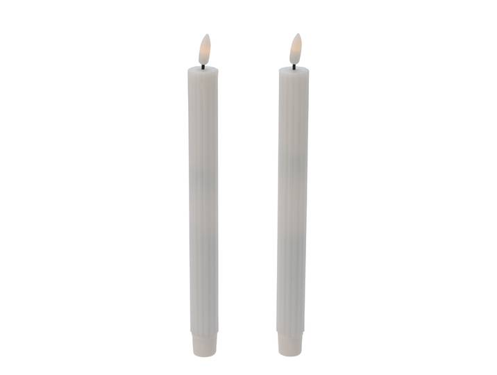 LED Tischkerze 2er Set 25 cm weiss