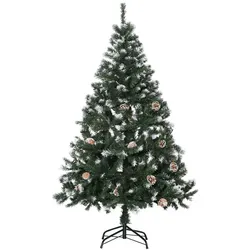 KÜNSTLICHER-WEIHNACHTSBAUM, 150 cm Christbaum mit Kunstschnee, Indoor