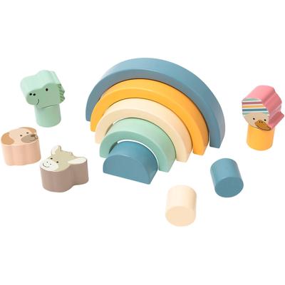 Spielbausteine STERNTALER "Regenbogen Holzbausteine blau", blau, Spielbausteine, Kinder, Holz, FSC - schützt Wald - weltweit