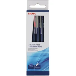 SIGMA Druckkugelschreiber, blau, Strichstärke: 1 mm, 3 Stück