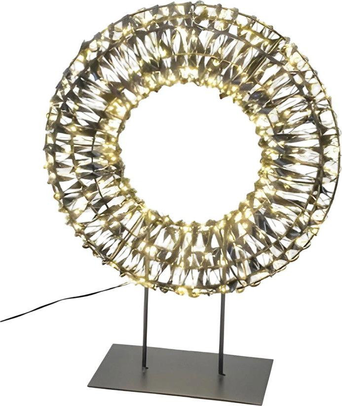 Gehlmann Verlichte Kerstkrans met 300 LED accenten Zwart
